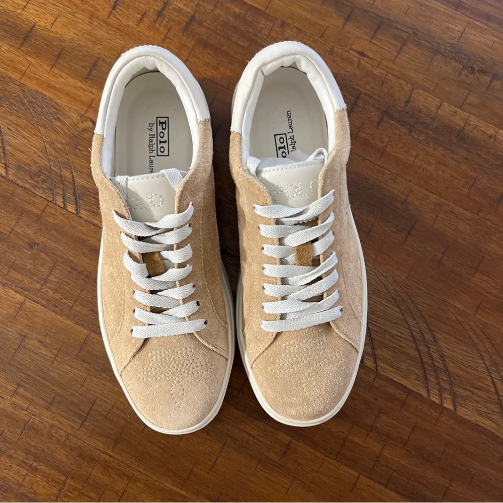 Polo Ralph Lauren Court 125 II Premium Stitch Brown Suede Leather Women’s 7,5